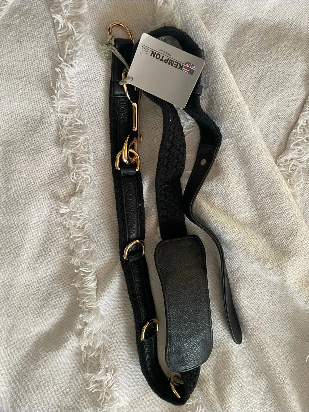 Kempton & Co satchel bag, black leather